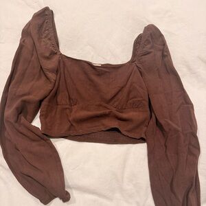 La Hearts Chocolate Brown Blouse